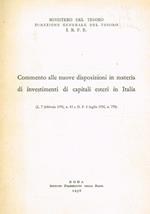 Commento alle nuove disposizioni in materia di investimenti di capitali esteri in Italia