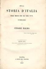 Della Storia d'Italia dalle origini fino all'anno 1814. Sommario