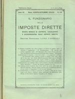 Il funzionario delle imposte dirette. Rivista mensile di dottrina, legislazione e giurisprudenza sulle imposte dirette anno III n.8-9, 10, 11