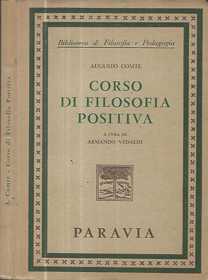 Corso di filosofia positiva - Augusto Comte - copertina