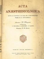 Acta anaesthesiologica. Rivista di anestesia e di cure pre e post-operatorie fondata da G.Ceccarelli. Volume XVII anno 1966 supplemento n.2