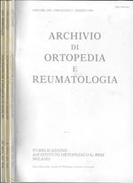 Archivio di ortopedia e reumatologia Volume 102 fascicoli I, II, III Anno 1989