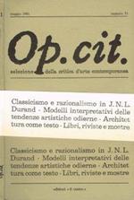 Op.cit. Rivista quadrimestrale di selezione della critica d'arte contemporanea. Numero 51, maggio 1981