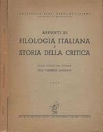Appunti di Filologia Italiana e Storia della Critica. Dalle lezioni del chiar.mo Prof. Carmine Jannaco