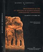 Proceedings of the 10th meeting of hamito-semitic (afroasiatic) linguistic (Florence 18-20 april 2001)