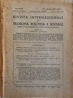 Rivista internazionale di filosofia politica e sociale. Organo di collaborazione della società italiana di sociologia