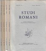 Studi romani anno 1972 N. 1, 2, 3, 4 (Annata completa). Rivista trimestrale dell'Istituto di Studi Romani