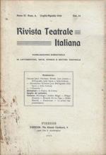 Rivista teatrale italiana anno 1910 Vol. 14 Fasc. 4. Pubblicazione bimestrale di letteratura, arte, storia e critica teatrale
