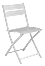 Set 2 sedie salva spazio per esterni in alluminio bianco con struttura pieghevole
