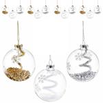 Palline Albero di Natale in Vetro con Glitter Artigianali 12 Pz Diametro 8 Cm