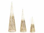 Set 3 Alberi di Natale a Cono Luminosi Decorazione Natalizia per Casa, Vetrine