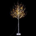 Albero Natalizio Luminoso con 96 Luci Led Bianco Caldo Interni ed Esterni Altezza 1,8 Metri 36 Rami Innevati