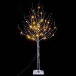 Albero Natalizio Luminoso con 48 Luci Led Bianco Caldo  Interni ed Esterni Altezza 1,2 Metri 18 Rami Innevati