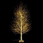 Albero Natalizio Dorato con 1300 Luci Led Bianco Caldo per Interni ed Esterni Altezza 1,8 Metri 225 Rami