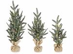 Alberi di Natale Moderno con Pigne e Sacco in Juta Set 3 Alberi di Natale Decorazione per Casa, Vetrine. Negozi