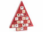 Calendario dell''Avvento in Legno a Forma di Albero di Natale Altezza 38 Cm