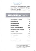 Marconi instruments. Strumenti per telecomunicazioni estratto del catalogo 1963