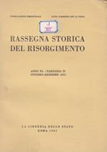 Rassegna storica del Risorgimento. XL. IV. Ottobre-Dicembre 1953