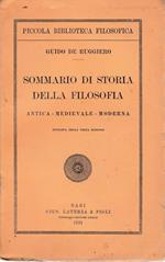 Sommario di storia della filosofia. Antica. Medievale. Moderna