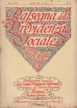 Rassegna della Previdenza Sociale. XVIII. N. 4. Aprile 1931