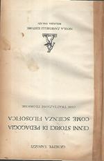 Cenni storici di pedagogia come scienza filosofica