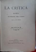 critica. Rivista di letteratura, storia e filosofia. Anno XXXVI fasc.III. 20 maggio 1938