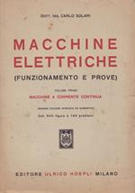 Macchine elettriche (Funzionamento e prove). I. Macchine a corrente continua