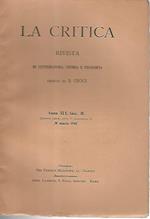 La critica. Rivista di letteratura, storia e filosofia. Anno XLI fasc. II