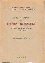 Sunto di lezioni di Tecnica Mercantile