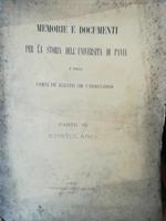 Memorie e documenti per la storia dell'Università di Pavia e degli uomini più illuistri che v'insegnarono. III. Epistolario
