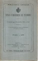 Imposta straordinaria sul patrimonio. Decreto legge 24 novembre 1919