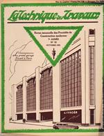 La Tecnique des Travaux. Revue mensuelle des Procédés de Construction modernes, 7° anno, n. 10, Octobre 1931