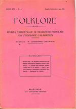 Folklore. Rivista trimestrale di tradizioni popolari. Anno XVI - N. 3 Lugl. - Sett. 1932