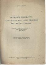 Esperienze legislative e giudiziarie del primo decennio del regime fascista. Estratto dalla rivista penale