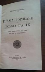 Poesia Popolare E Poesia D'Arte