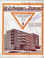 La Tecnique des Travaux. Revue mensuelle des Procédés de Construction modernes, 11° anno, n. 4, Avril 1935