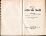 Storia della Letteratura Italiana 1° vol. Dalle origini al secolo decimoquinto