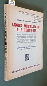 Elementi di tecnologia meccanica LEGHE METALLICHE E SIDERURGIA