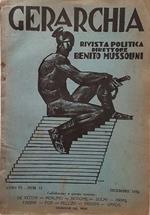 Gerarchia Rivista Politica Fondata Da Benito Mussolini Anno Vi (N. 12) Dicembre 1926