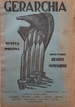 Gerarchia Rivista Politica Fondata Da Benito Mussolini Anno Vii (N. 2) Febbraio 1927