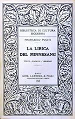 La Lirica Del Minnesang Testi Profili Versioni