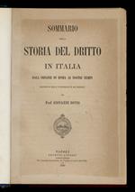 Sommario della storia del Diritto in Italia dall'origine di Roma ai nostri tempi, esposto nell'Università di Napoli