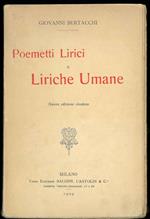 Poemetti lirici e Liriche Umane. Nuova edizione riveduta