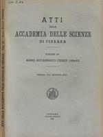 Atti della Accademia delle Scienze di Ferrara anno accademico CXXXIV (1956-57) Vol. 34°