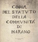 Copia del Statuto della Communità di Marano