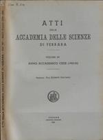 Atti della Accademia delle Scienze di Ferrara anno accademico CXXX (1952-53) Vol. 30°