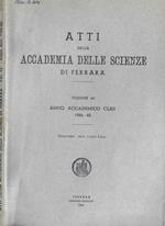 Atti della Accademia delle Scienze di Ferrara Vol. 42° anno accademico CLXII 1964-65