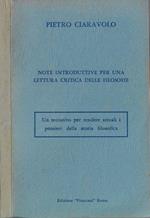 Note introduttive per una lettura critica delle filosofie