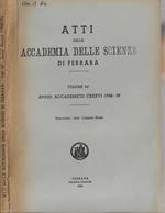 Atti della Accademia delle Scienze di Ferrara Vol. 36° anno accademico CXXXVI 1958-59