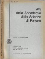 Atti della Accademia delle Scienze di Ferrara Vol. 52° e 53° anno accademico 152-153 1974-75 e 1975-76